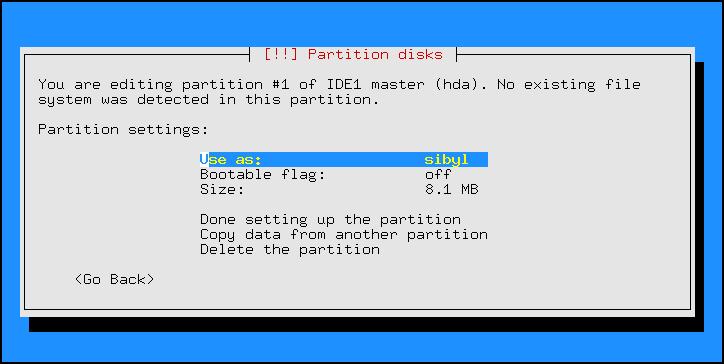 Make a sibyl partition