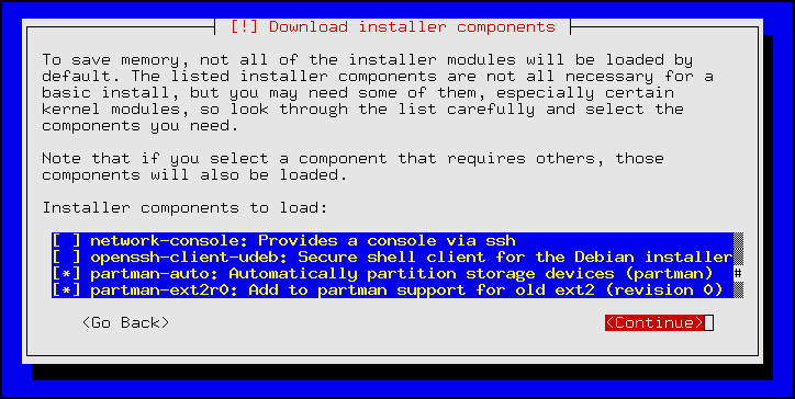 Choosing the modules needed on Cobalt