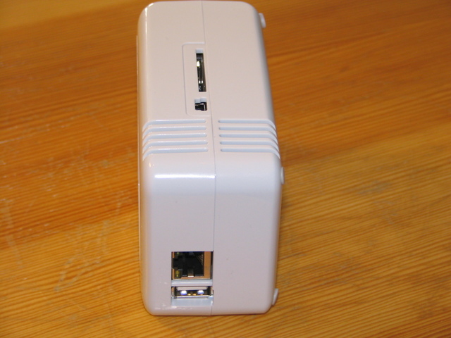 Ethernet and USB at the bottom, SD and mini USB (serial) on the top