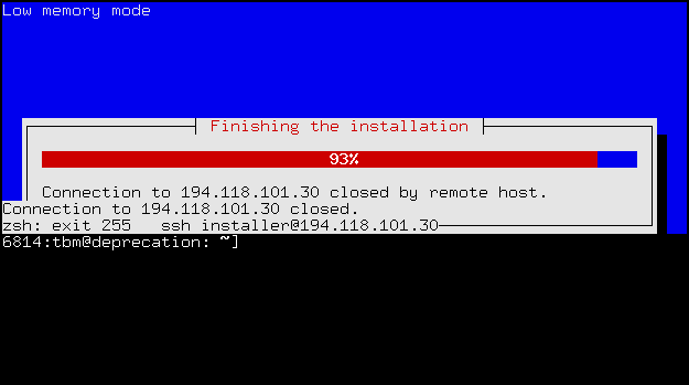 Rebooting after d-i finishes