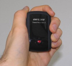 Qstarz BT-Q1000X GPS in my hand