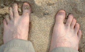 tbm's toes in
the sand