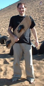 Martin with a
sandboard