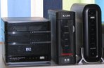 HP mv2120, Buffalo Kurobox and QNAP TS-109 from the front