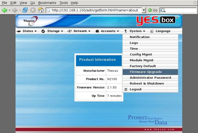 Thecus Firmware: Upgrade