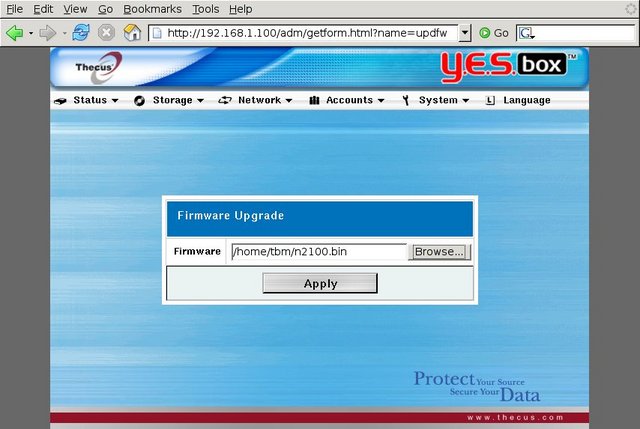 Thecus Firmware: Upgrade
