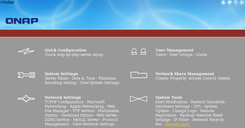 QNAP firmware: overview